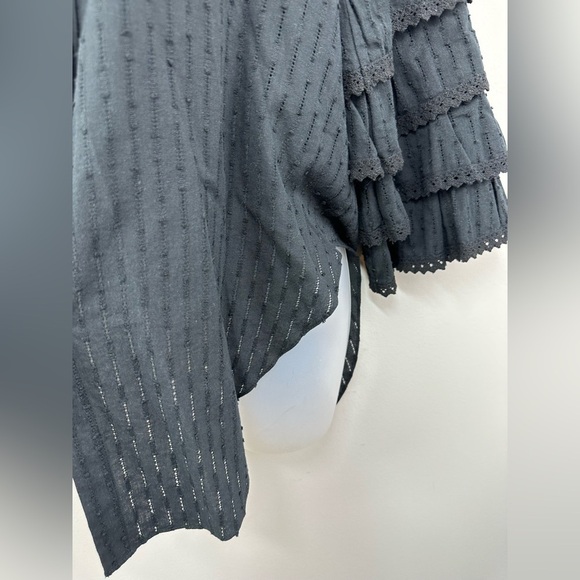 MISA Los Angeles Juana Lace Ruffle Button-Front Top Size Medium - Picture 10 of 14